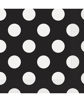 Black and White Dots Lunch Napkins