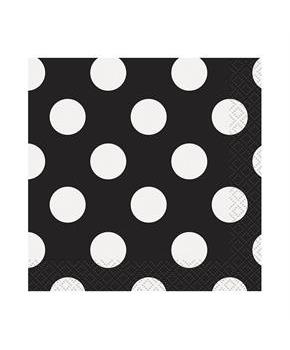 Black and White Dots Beverage Napkins 
