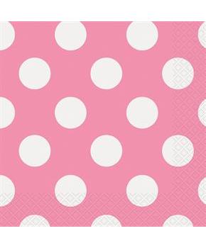 Pink and White Dots Lunch Napkins