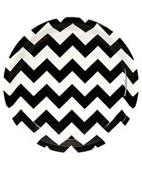 Chevron Black Dinner Plates 