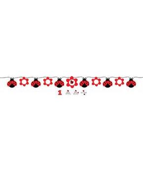 Ladybug Fancy Ribbon Flag Banner