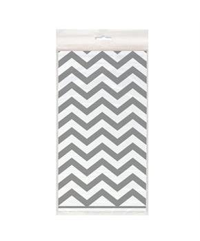 Silver Chevron Plastic Tablecover