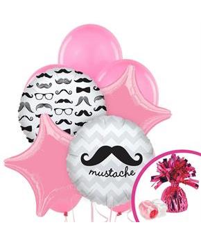 Pink Mustache Balloon Bouquet