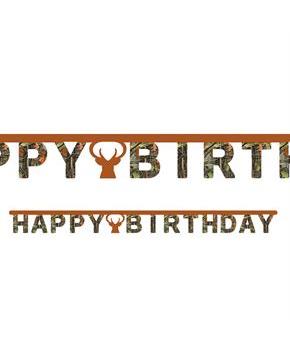 Hunting Camo Jointed Happy Birthday Banner