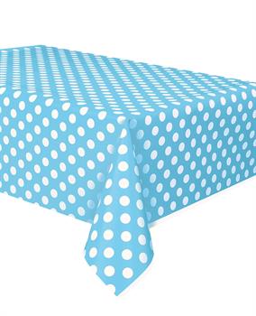 Pastel Blue and White Dot Tablecover