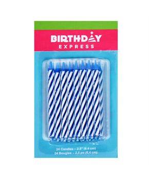 Blue Stripe Birthday Candles