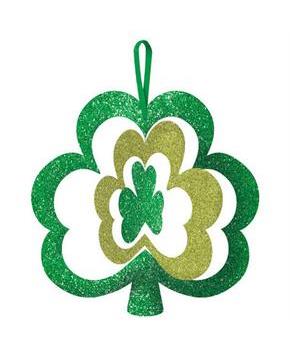 St. Patrick's Day Glitter Spinning Shamrock Sign