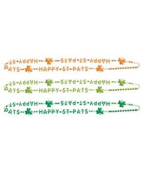 Happy St. Patrick's Day Shamrock Beads