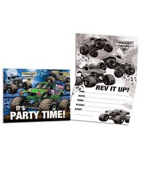 Monster Jam Grave Digger Party Invitations