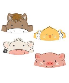 Barnyard Birthday Paper Character Crowns (8)