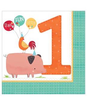 Barnyard 1st Birthday Lunch Napkins (16)