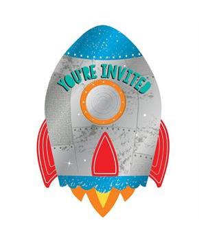 Blast Off Birthday Postcard Invitations (8)