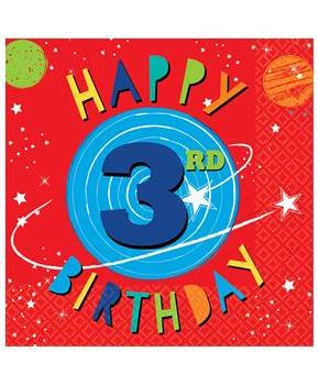 Blast Off 3rd Birthday Lunch Napkins (16)
