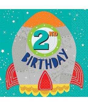 Blast Off 2nd Birthday Lunch Napkins (16)