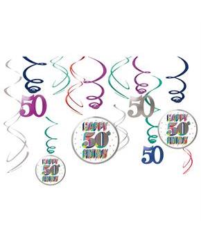 Here's to Your 50th Birthday Hanging Swirl Decorat