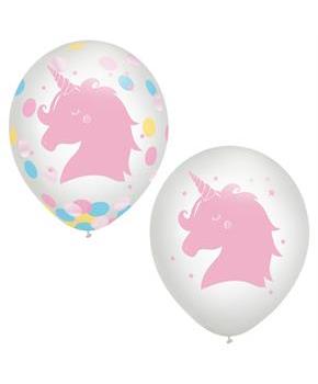 Magical Rainbow Birthday Balloons with Confetti (6