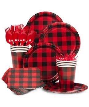Buffalo Plaid Standard Tableware Kit (Serves 8)
