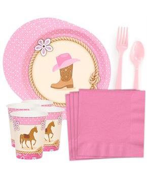Western Cowgirl Party Standard Tableware Kit (Serves 8)