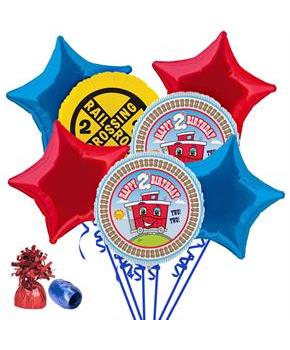 Two-Two Train 2nd Birthday Balloon Bouquet Kit