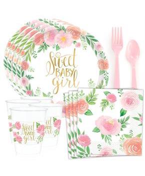 Floral Baby Shower Standard Tableware Kit (Serves