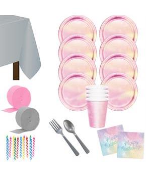 Iridescent Happy Birthday Deluxe Tableware Kit (Se