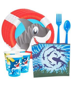 Shark Party Standard Tableware Kit (Serves 8)