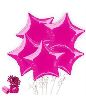 Bright Pink Star Balloon Bouquet Kit