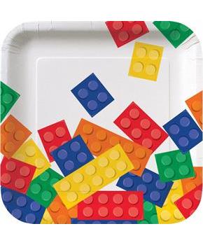 Building Block Party Square Dessert Plates (48)