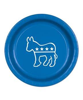 Blue Democratic Plates(8 Pack)