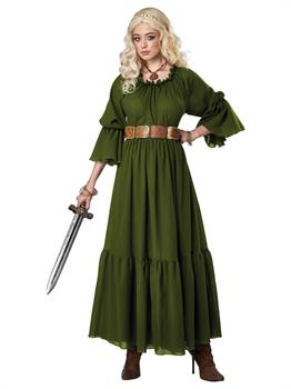 Womens Olive Renaissance Peasant Chemise  Costume