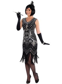 Women's Silver Screen Flapper Costume