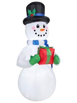 Snowman Holding Gifts Inflatable Airblown Decor