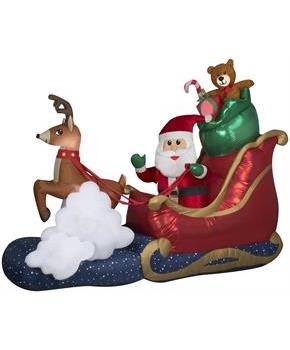 9.5 Foot Santa's Sleigh Light Up Christmas Inflatable Lawn Decoration