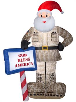 Military Santa Inflatable Airblown Decor