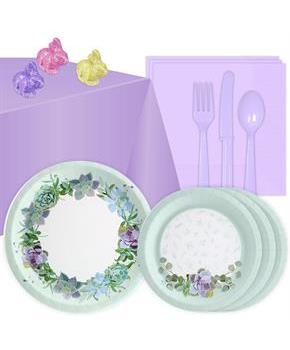 Floral Succulents Tableware Kit (16 Guests)