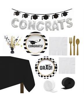 Grad Party Tableware & Decoration Kit (16 Guests)
