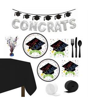 100% Done Grad Tableware & Decoration Kit (60 Guests)