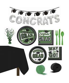 Grad Green Tableware & Decoration Kit (20 Guests)