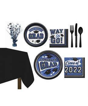 Grad Blue Tableware Kit (20 Guests)