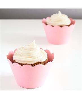 Pink Scalloped Cupcake Wrapper (12)