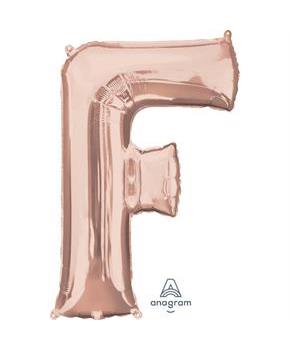 Jumbo Rose Gold Letter 32" Foil Balloon - F