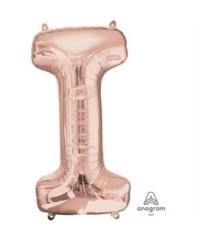 Jumbo Rose Gold Letter 32" Foil Balloon - I