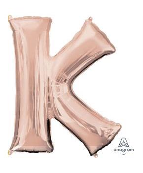 Jumbo Rose Gold Letter 33" Foil Balloon - K