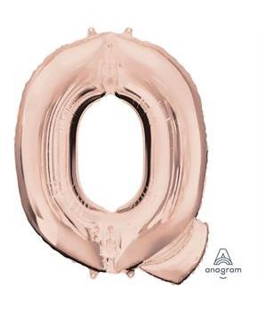 Jumbo Rose Gold Letter 32" Foil Balloon - Q