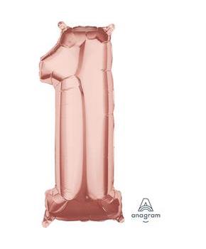 Rose Gold 26" Number Foil Balloon - 1