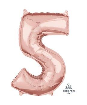Rose Gold 26" Number Foil Balloon - 5