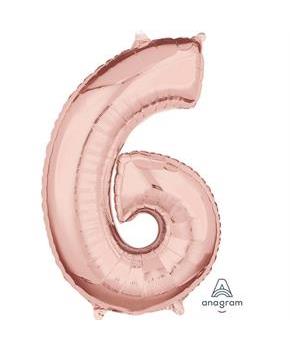 Rose Gold 26" Number Foil Balloon - 6