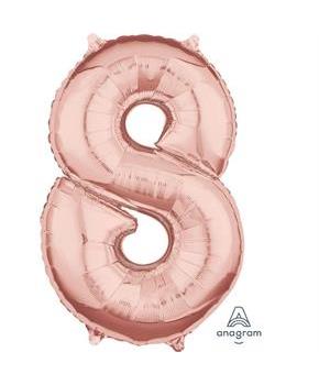 Rose Gold 26" Number Foil Balloon - 8