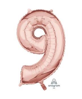 Rose Gold 26" Number Foil Balloon - 9