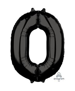 Black 26" Number Foil Balloon - 0